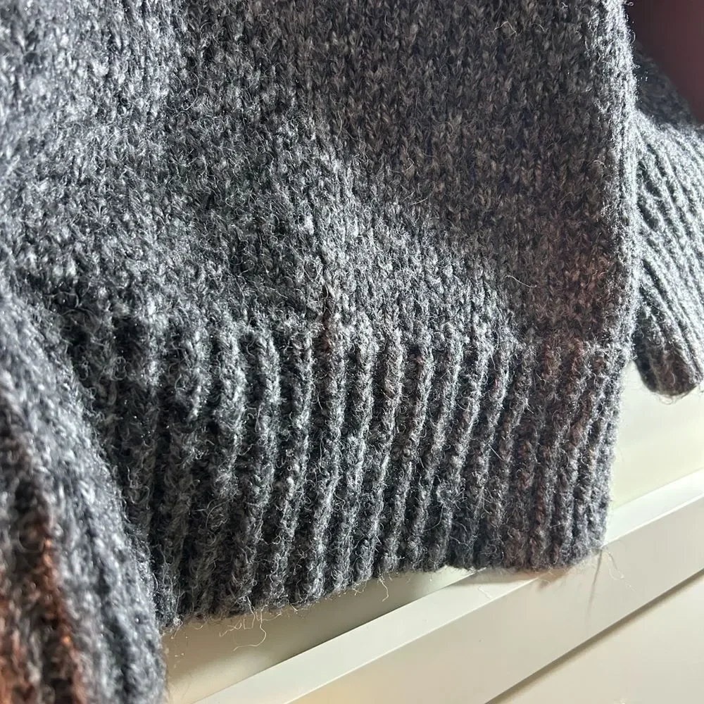 Zara Charcoal Gray Chunky Turtleneck Sweater - Picture 14 of 16